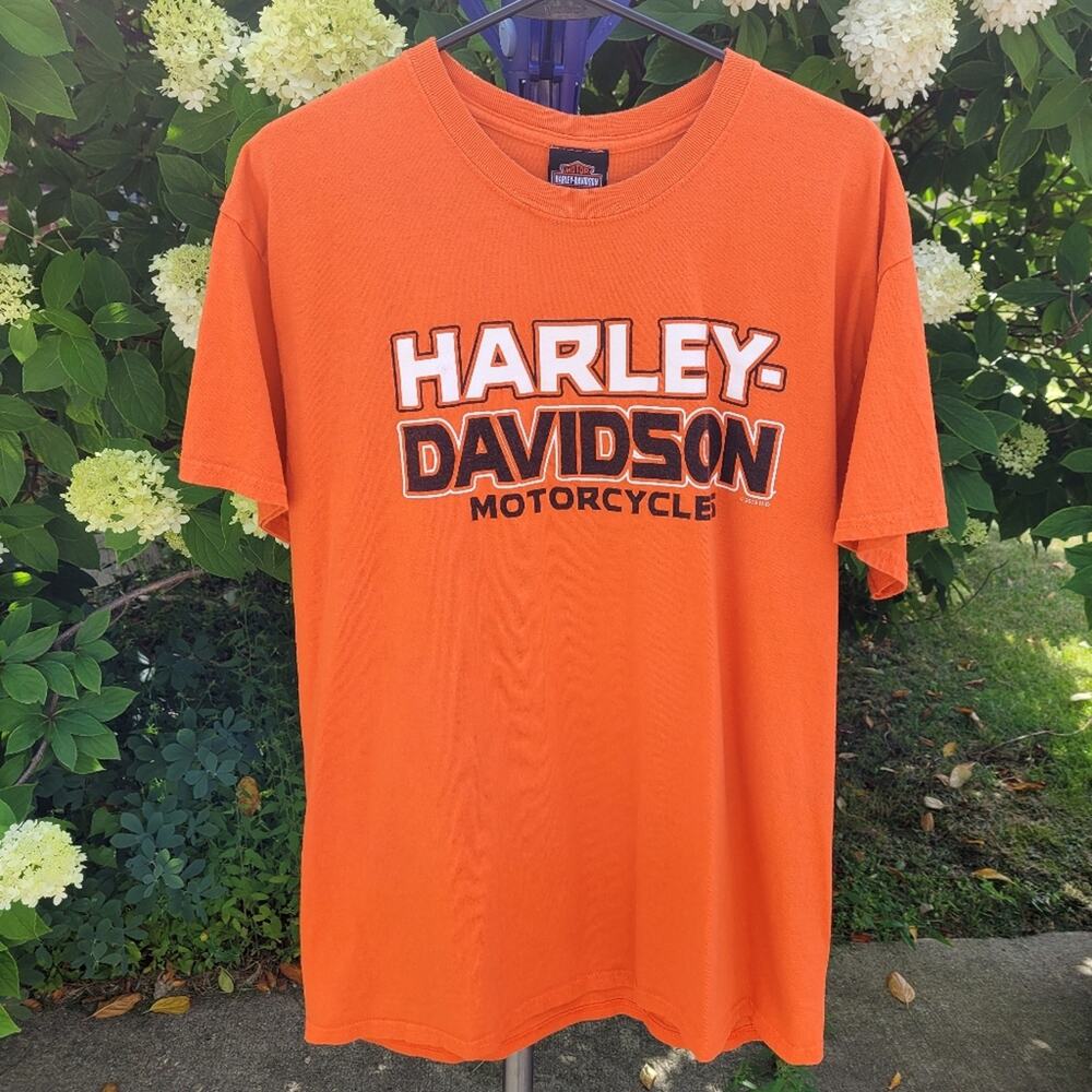 Harley Davidson of the West Indies Barbados Orange T-shirt size Large